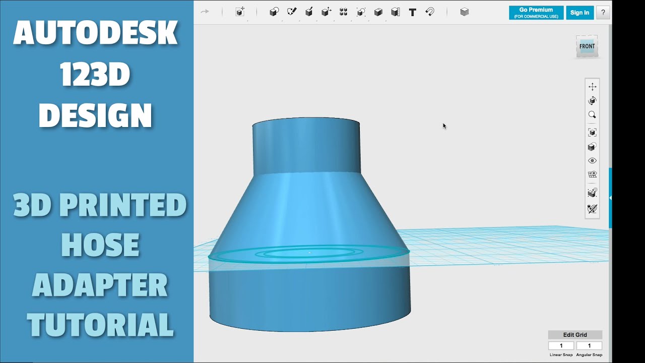 Autodesk 123D Design Tutorial: 3D Printed Dust Hose Adapter
