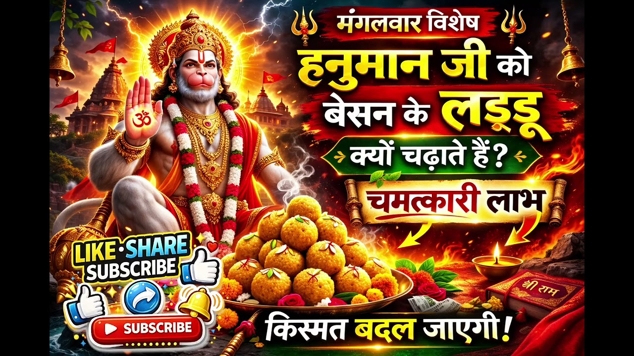🙏🙏मंगलवार का गुप्त उपाय!लड्डू चढ़ाओ, किस्मत बदलाओ!🙏🙏#bhakti #upay #hanumanchalisa #hanuman #कर 