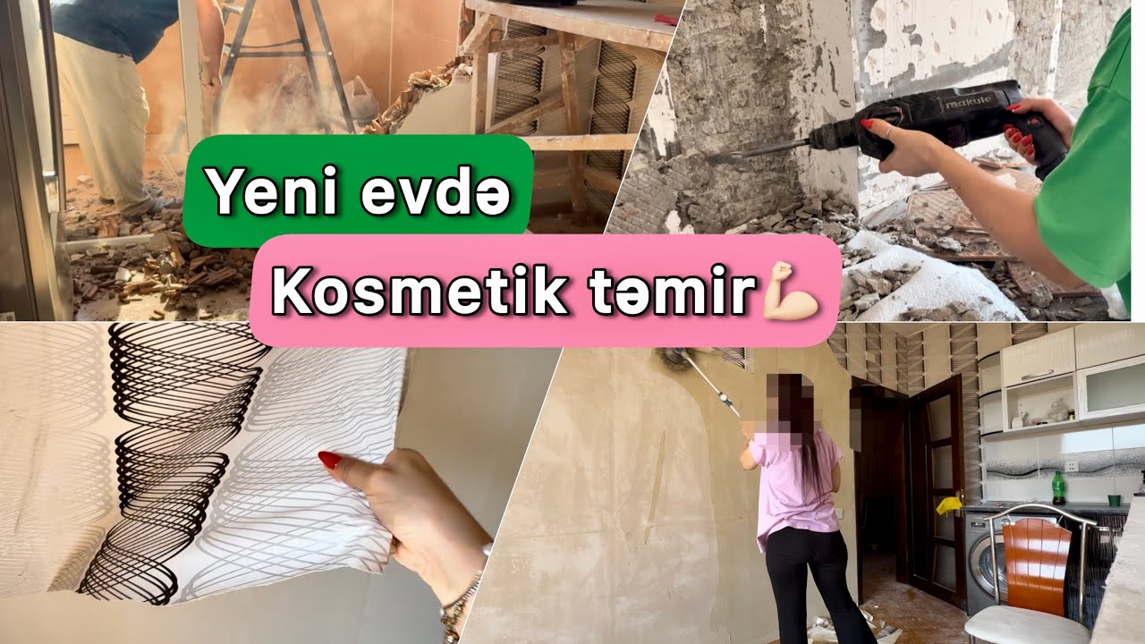 Yeni evdə mətbəxdə kosmetik təmir edirik😍Yavaş-yavaş köçürük🌱