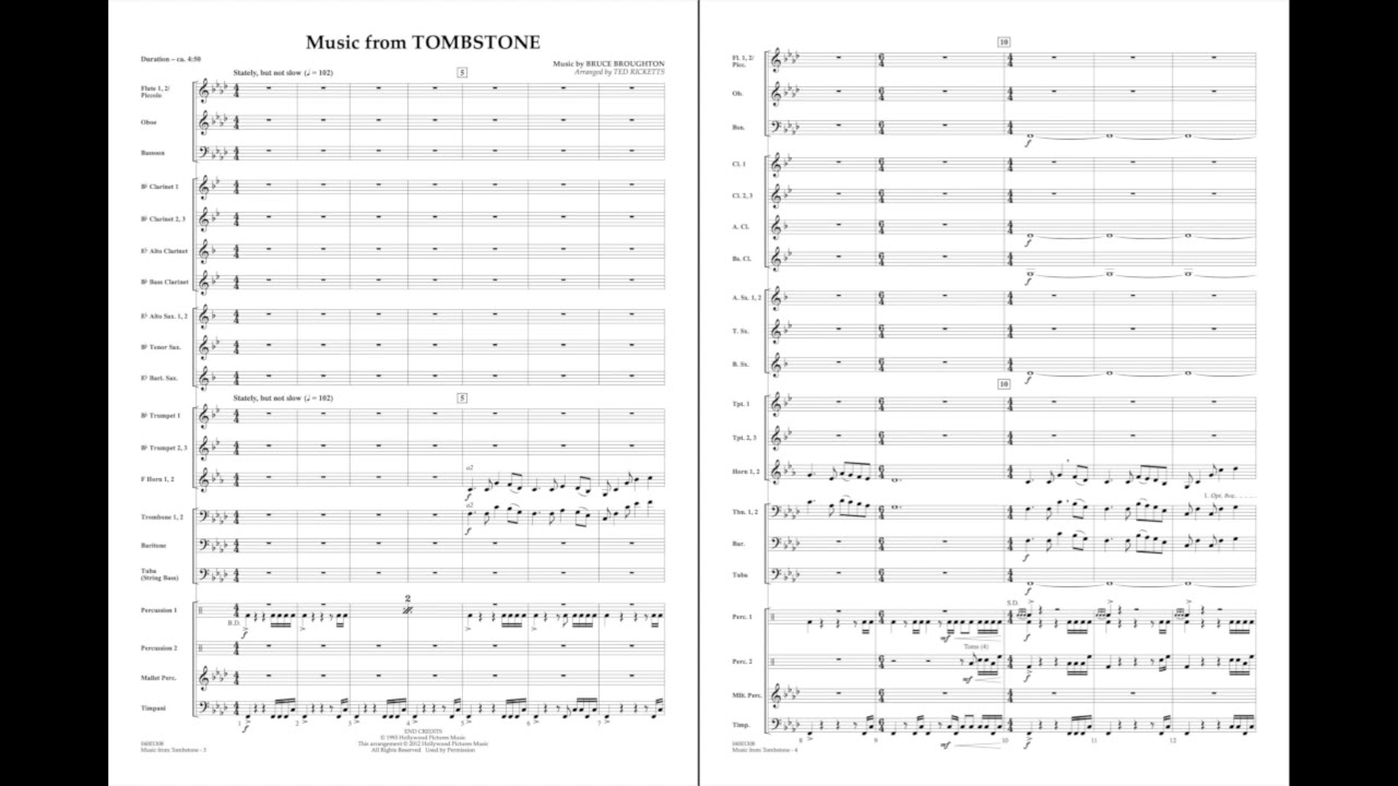 Music from Tombstone by Bruce Broughton/arr. Ted Ricketts