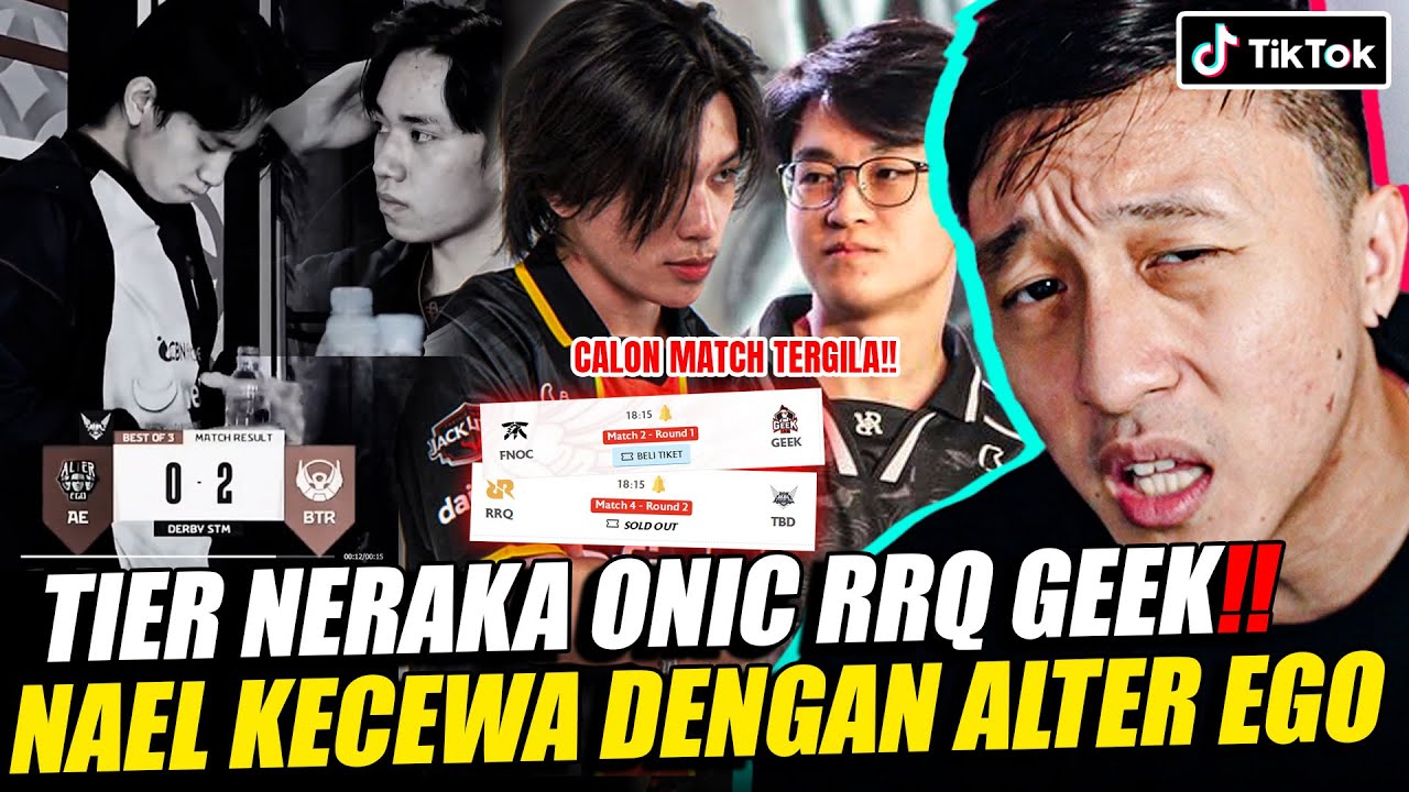 TIER NERAKA ONIC RRQ GEEK! NAEL KECEWA DENGAN ALTER EGO REACTION TIKTOK MOBILE LEGEND
