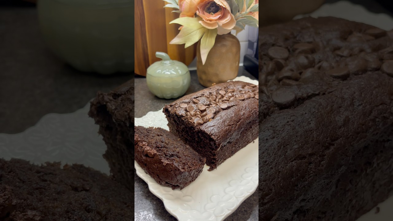 Double Chocolate Banana Bread 🍌🍫 #baking #recipe #bananabread