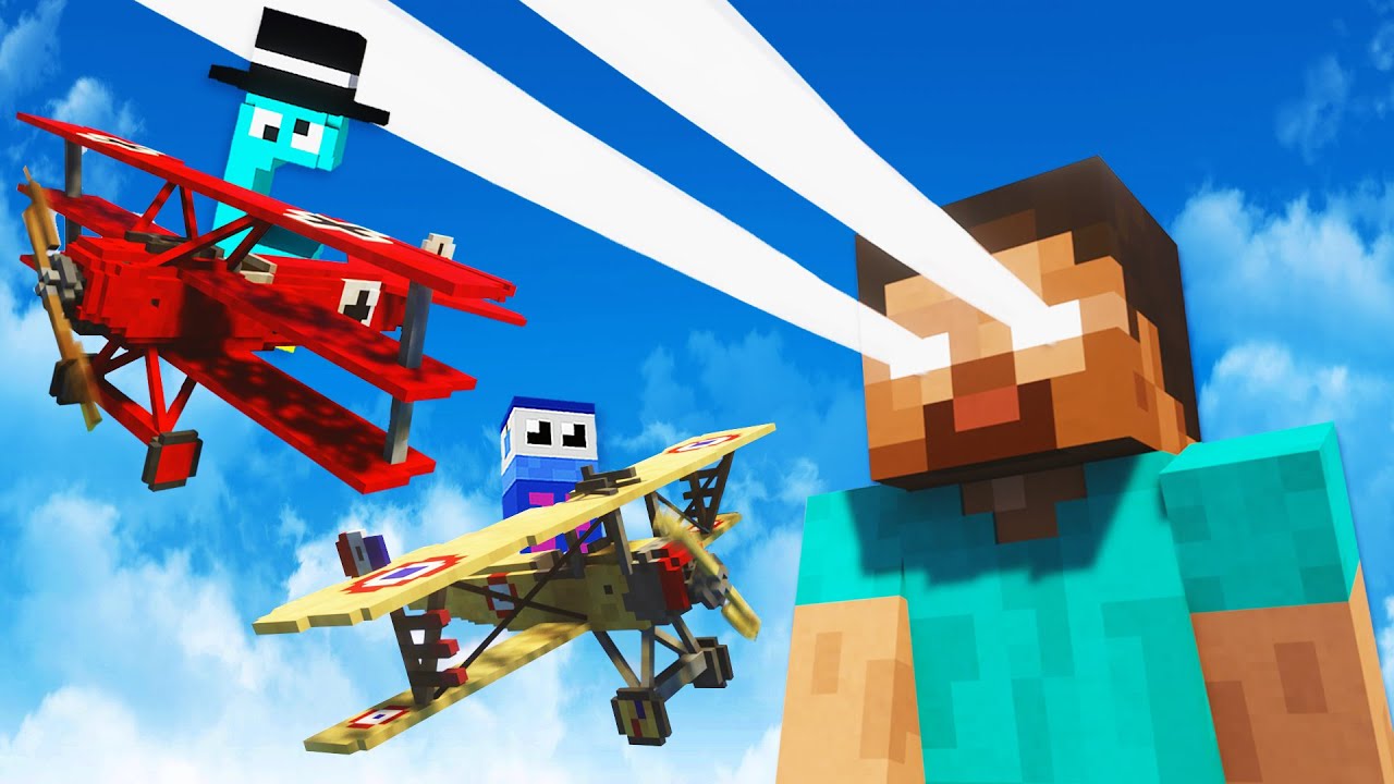 We Fight Giant Herobrine with WWI Planes in Teardown!