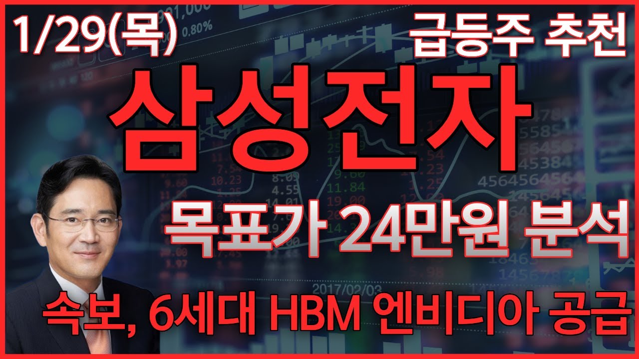 [삼성전자 주가 전망] 1/29(목) 목표가 24만원 분석, 속보, 6세대 HBM 엔비디아 공급 