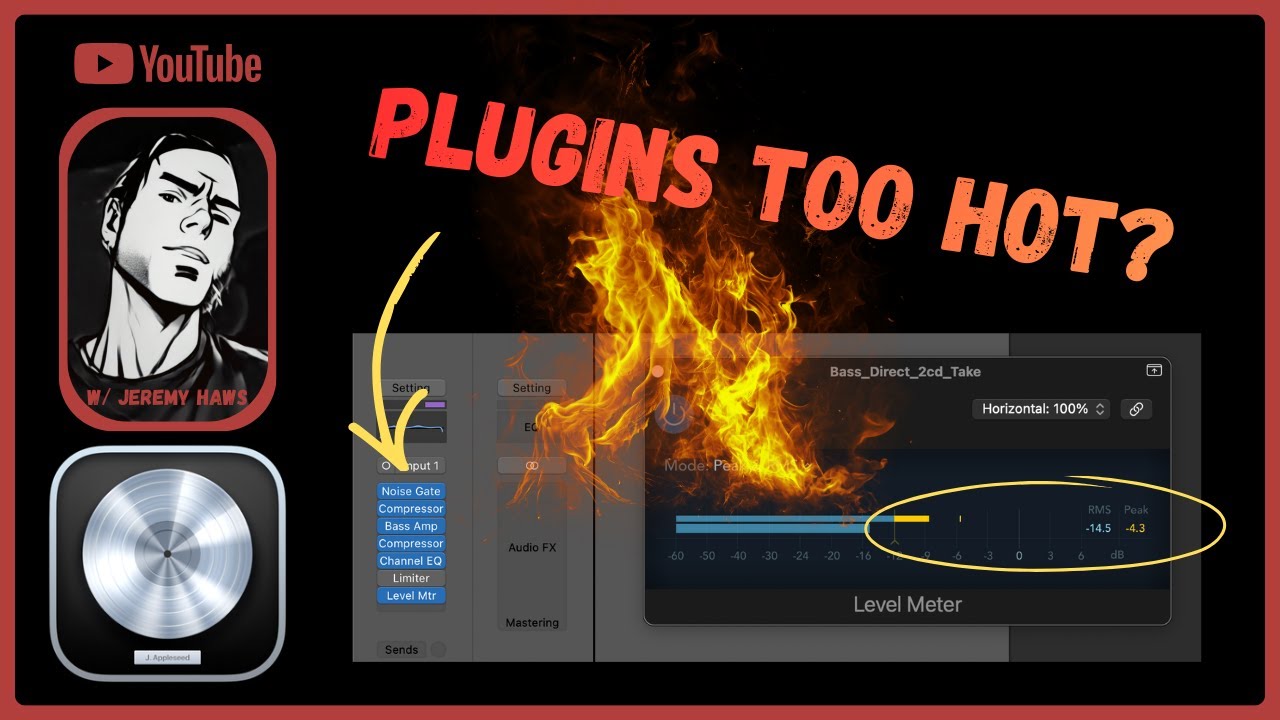 Gain Staging a DI Guitar in Logic Pro (Keep Plugins From Clipping)