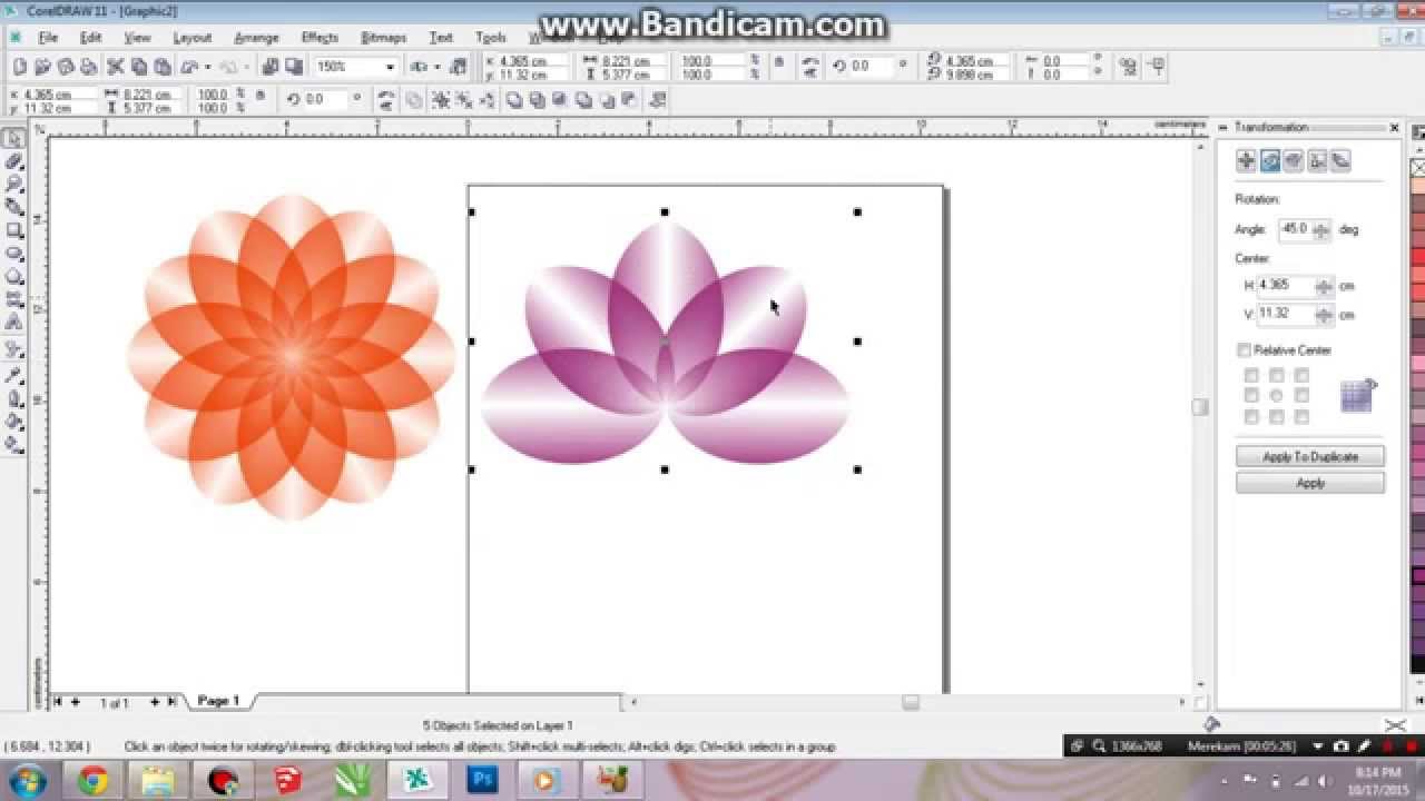 Belajar Corel Draw (bunga sederhana)