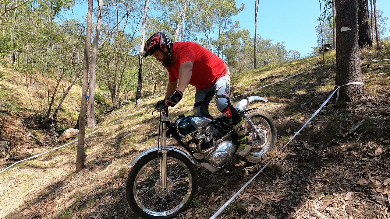 Justin Gough on his 1961 Drayton Triumph 500 Twin Classic Trials Bike