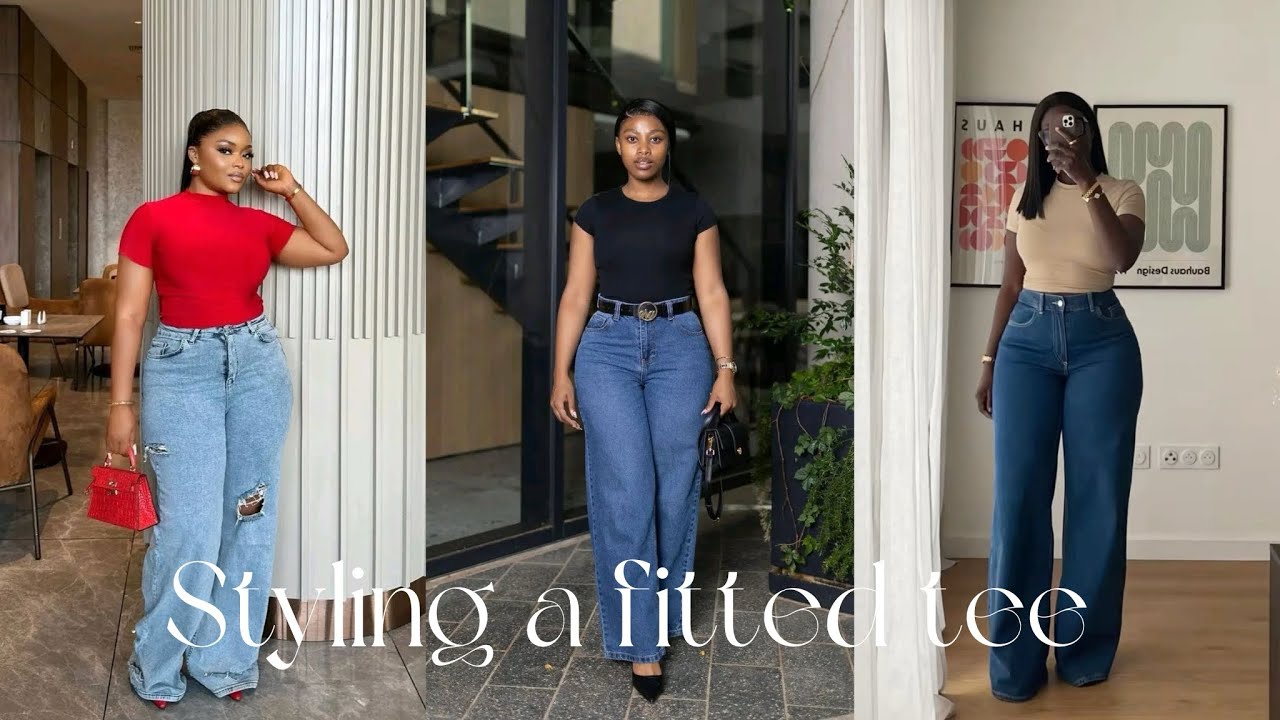 Styling ideas : Clean girl fitted tee 