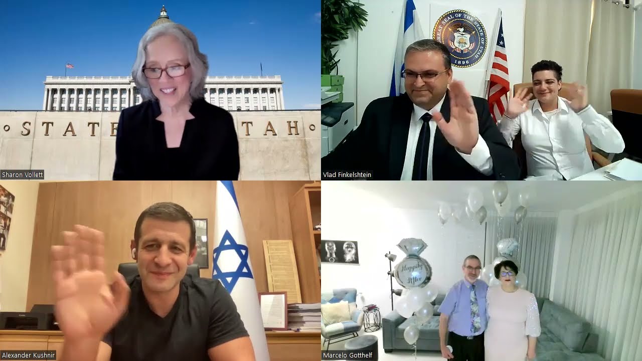 נישואים אזרחיים בזום - טקס נישואים של נויה ומרסלו במדינת יוטה ארה״ב