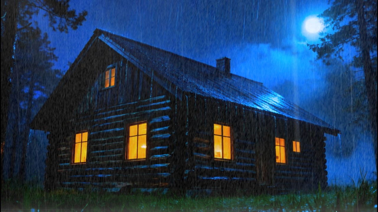 Rain Sounds for Sleeping Instantly | Cozy Cabin Night ASMR