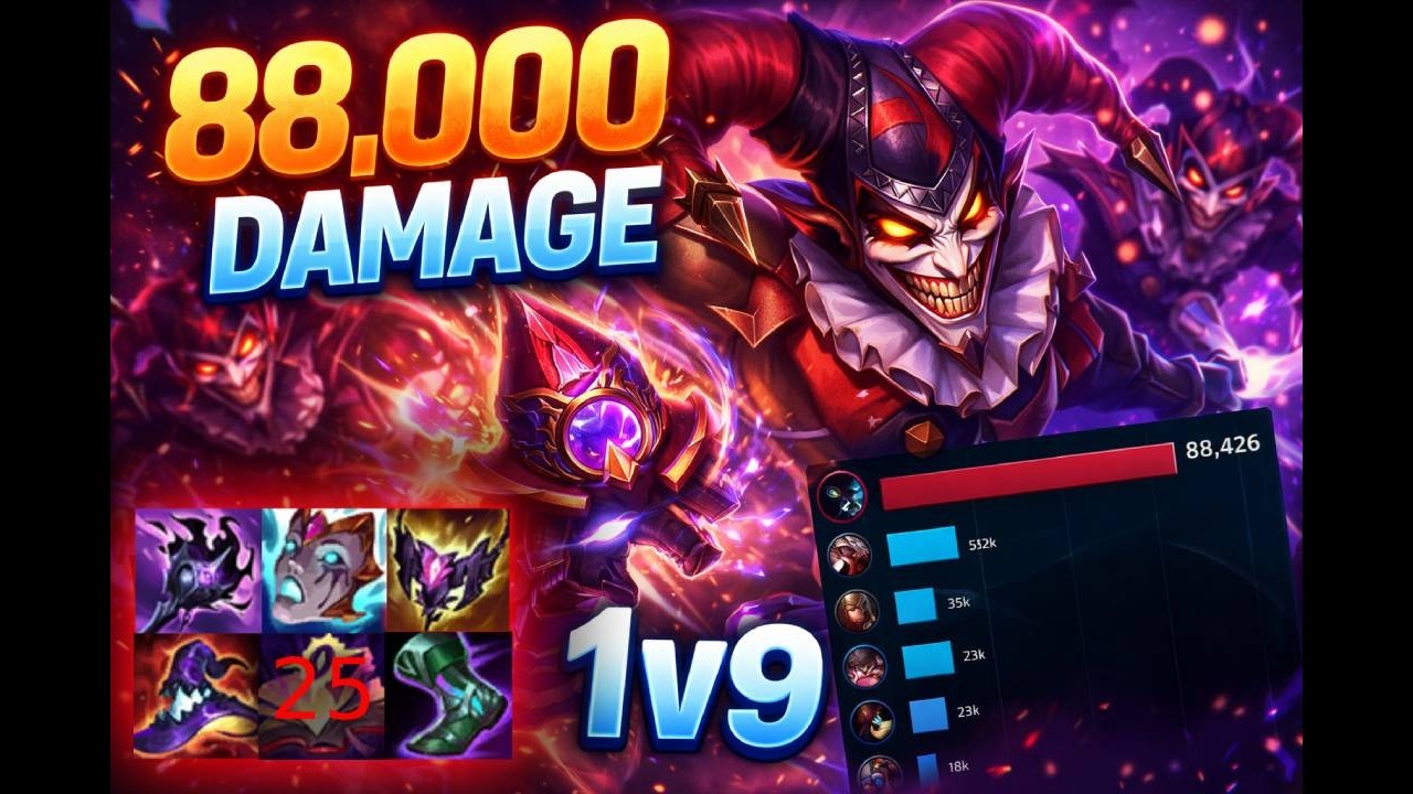 88'000 DAMAGE AP Shaco… I Had to 1v9