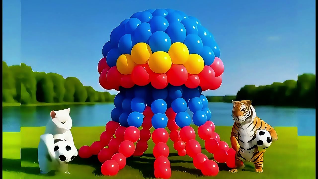 Magic Kick: Mascot Statue Turns Into Animated Friends #ViralHariIni #fanny animals #animalshorts
