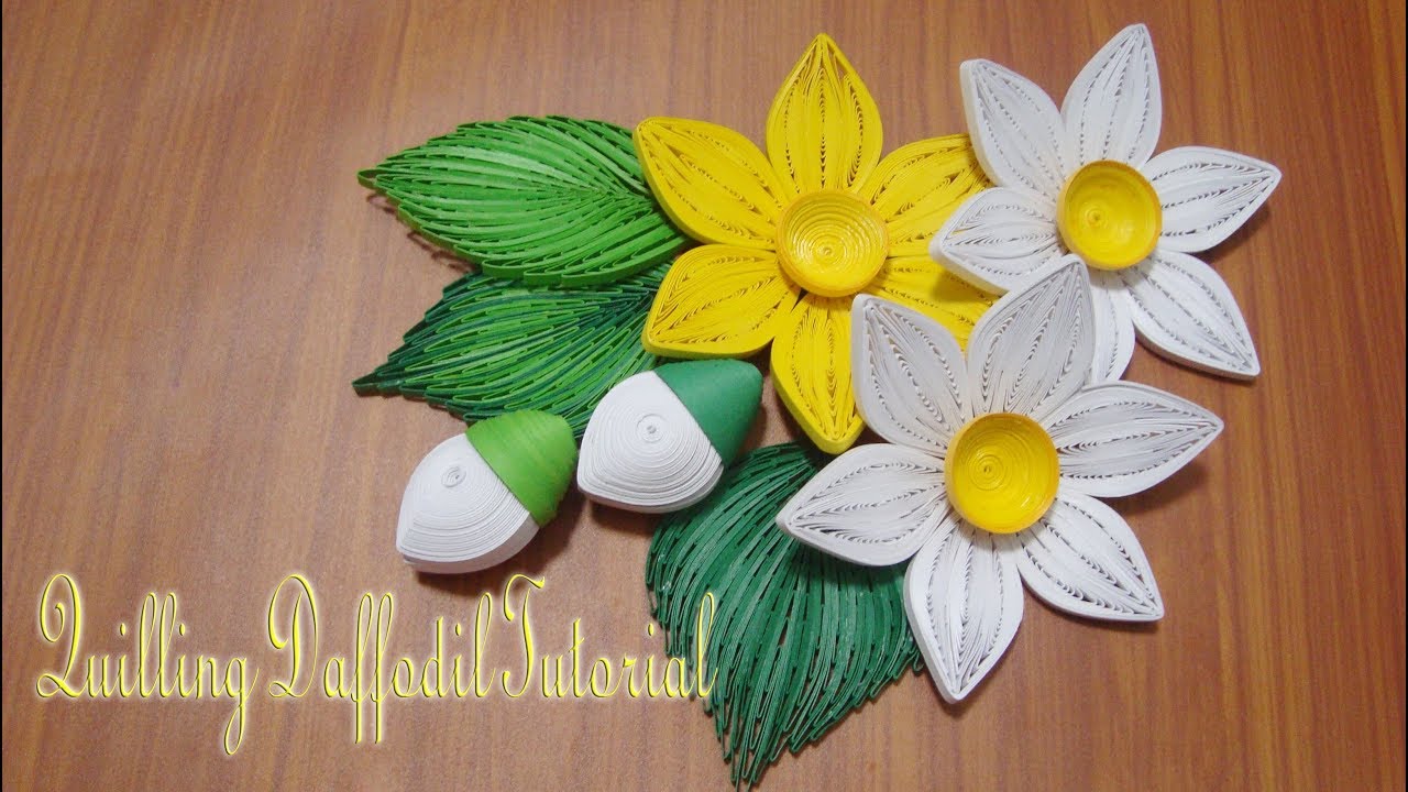 Quilling Daffodil Flower  V2 Tutorial , paper narcissus  | cómo hacer flor de narciso quilling