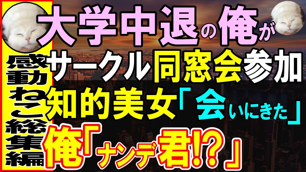 【感動する話】突然大学中退した俺が同窓会参加。誰にも気づかれないかと思ったら…美女が近づき「あなたに会いに来たの♡」俺「え？どうして君がここにいるの？」信じられない展開に…【いい話・泣ける話・朗読】