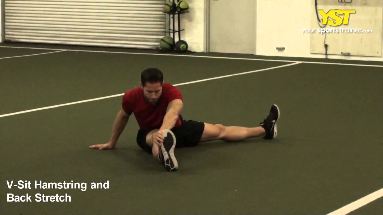 V-Sit Hamstring and Back Stretch