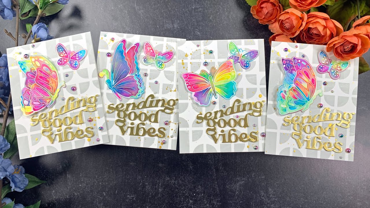 Sending Good Vibes | Shimmer Powder Butterfly Cards