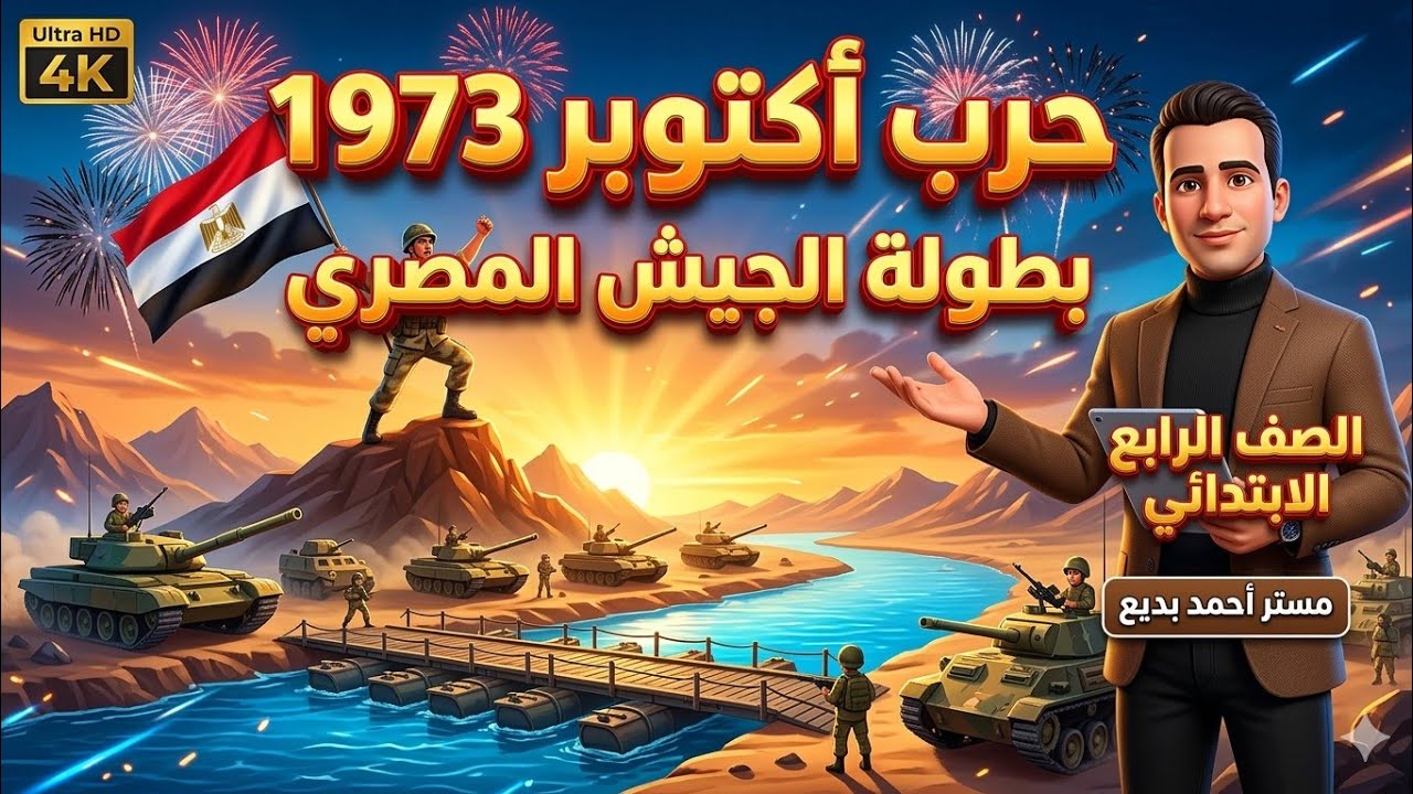 حرب أكتوبر | الدرس الرابع الوحدة الثانية دراسات رابعة ابتدائي ترم تاني 2026