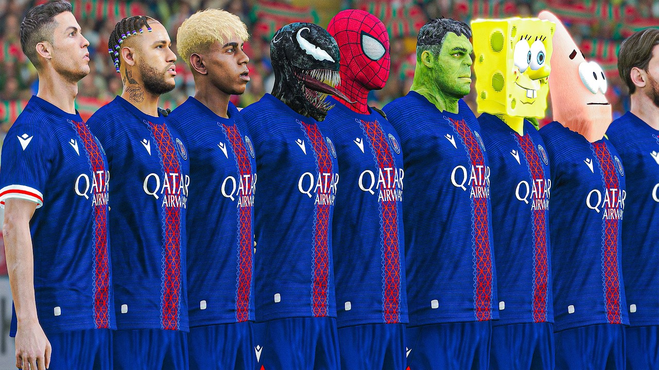 RONALDO,MESSI, SpiderMan, NEYMAR🌍 ماذا لو حدث رونالدو وميسي وسبايدرمان ونيمار وكل الستارز يلعبون معا