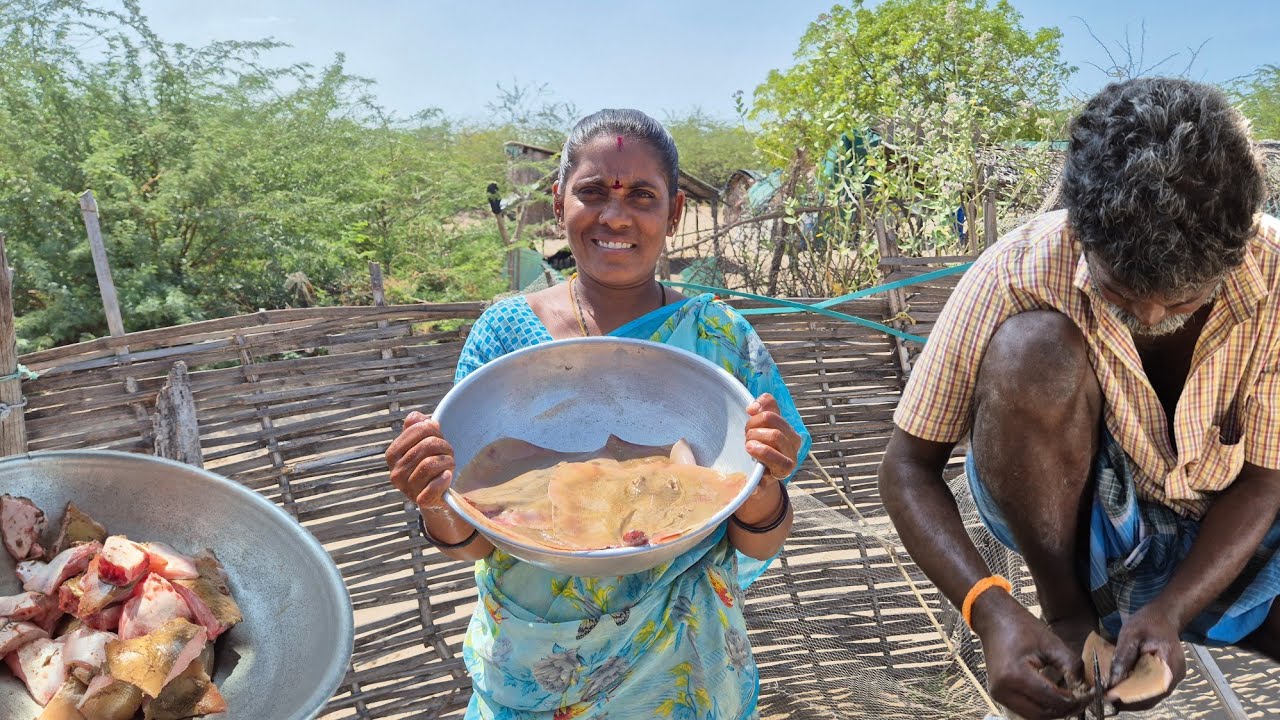 பழைய கஞ்சி திருக்கை மீன் அவியல் அருமையான ஒரு சாப்பாடு