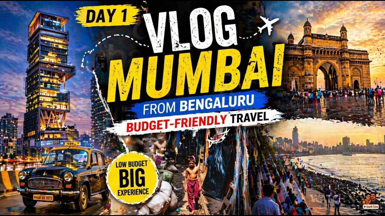 Впервые исследуем Мумбаи 😍 | Бюджетное путешествие из Бангалора | Видеоблог первого дня