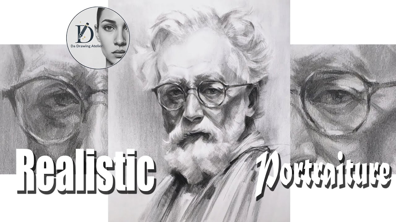 Drawing White Beard & Glass Textures | 14-Minute Detailed Tutorial | 14分钟超长解析：白胡须质感与眼镜透视刻画