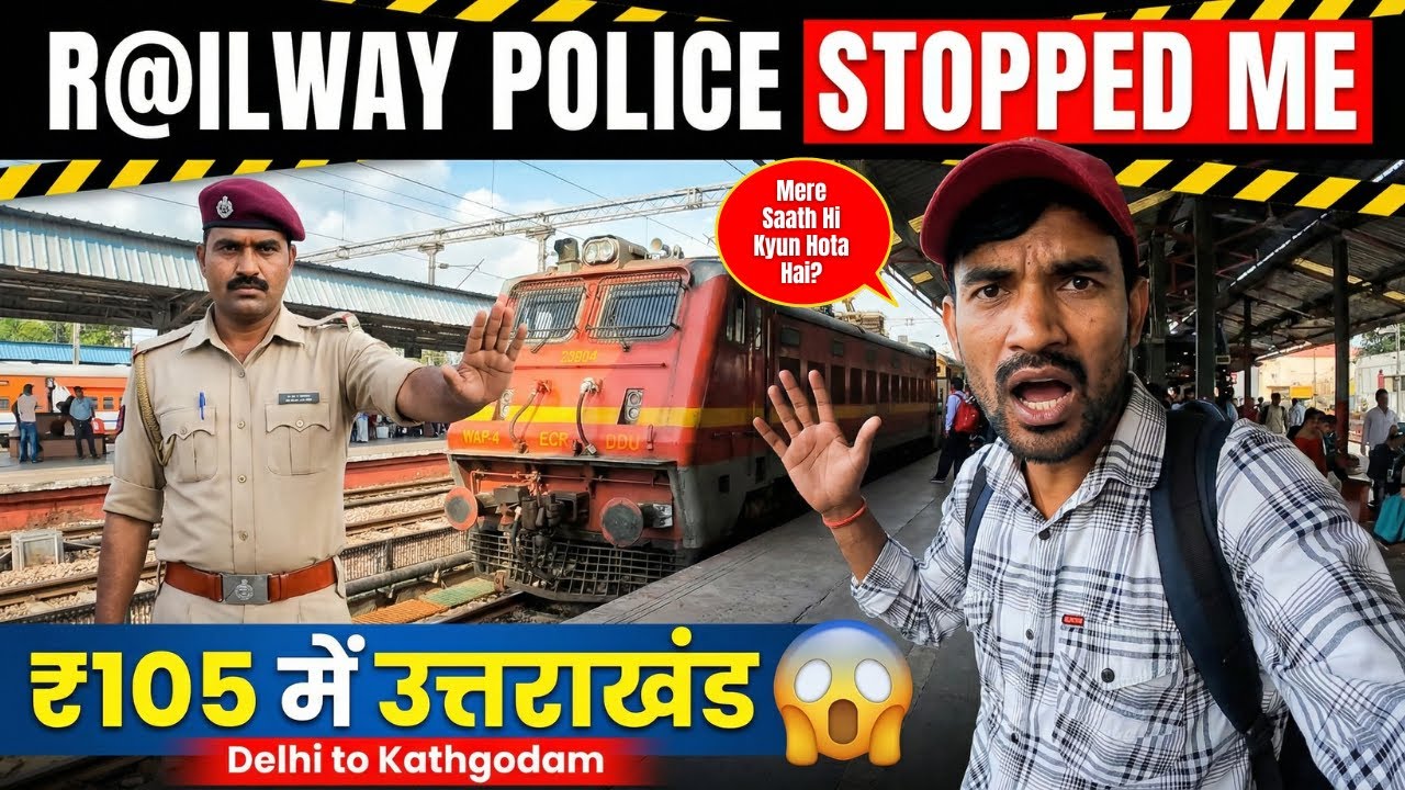 R@ilway Police Stopped Me While Filming ||₹105 में उत्तराखंड||Delhi to Kathgodam By Train Part-1Ep.1
