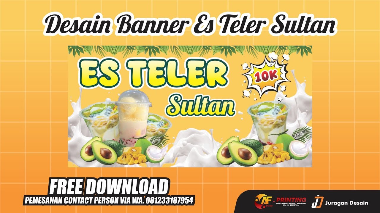 Contoh Desain Banner / Spanduk Es Teler Sultan___Free CDR