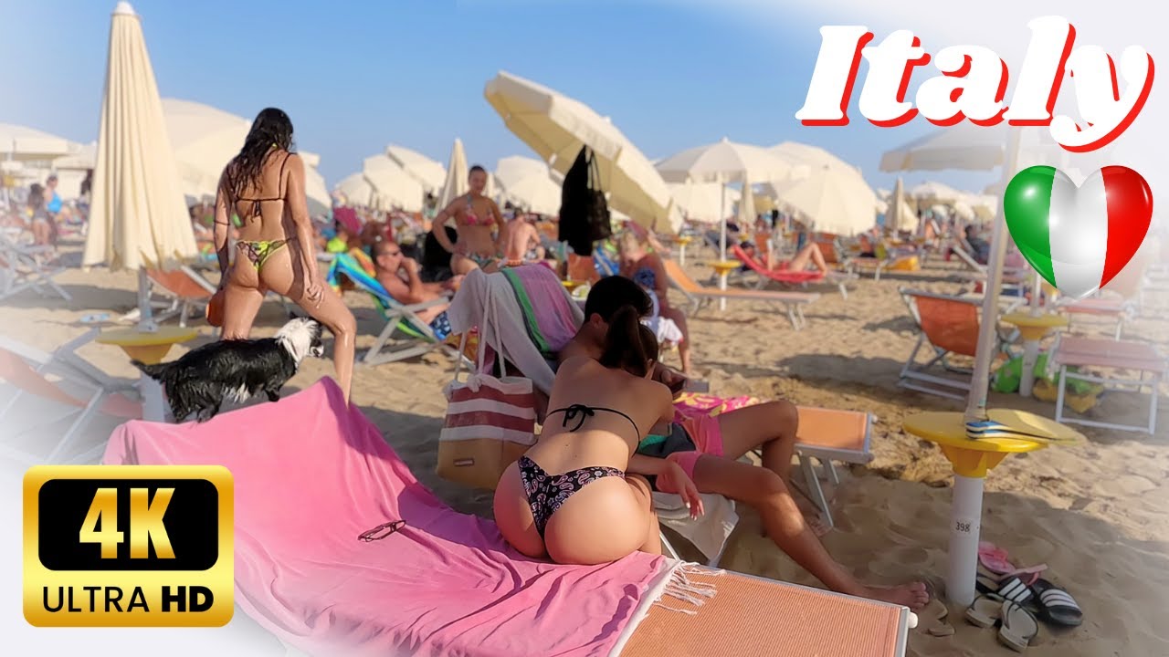 ITALY Beach Walk 4K🌴Bibione - Coastal Walking with Bikini Beach Walk