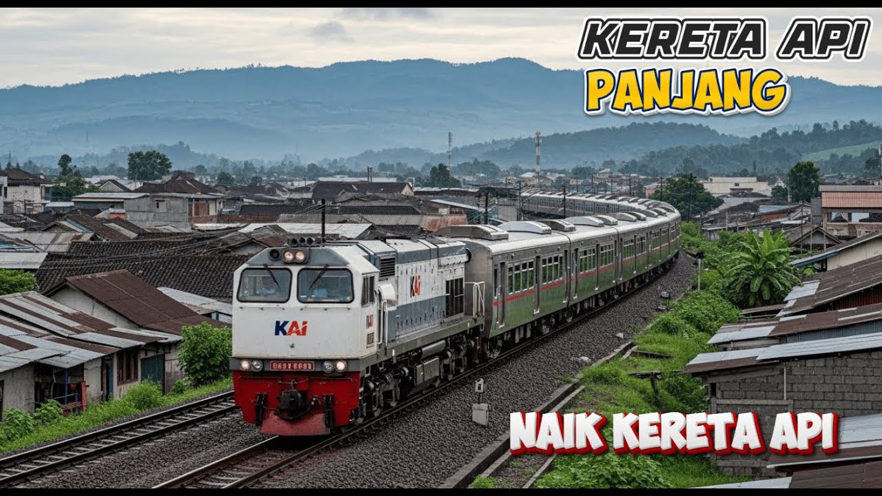 KERETA API LEWAT DI DEPAN RUMAH WARGA