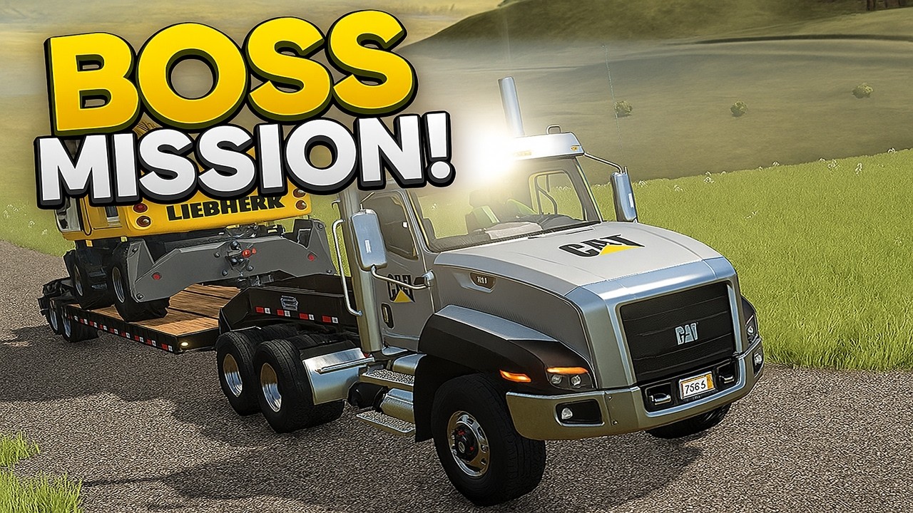 BIG BOSS MISSION Hauling a Massive Log Loader to the Village! 🚛  Farming Simulator 25