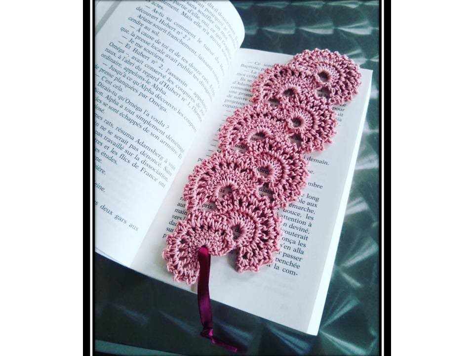 ♫♪ J’avais envie de … Marque page/éventail au crochet ♫♪