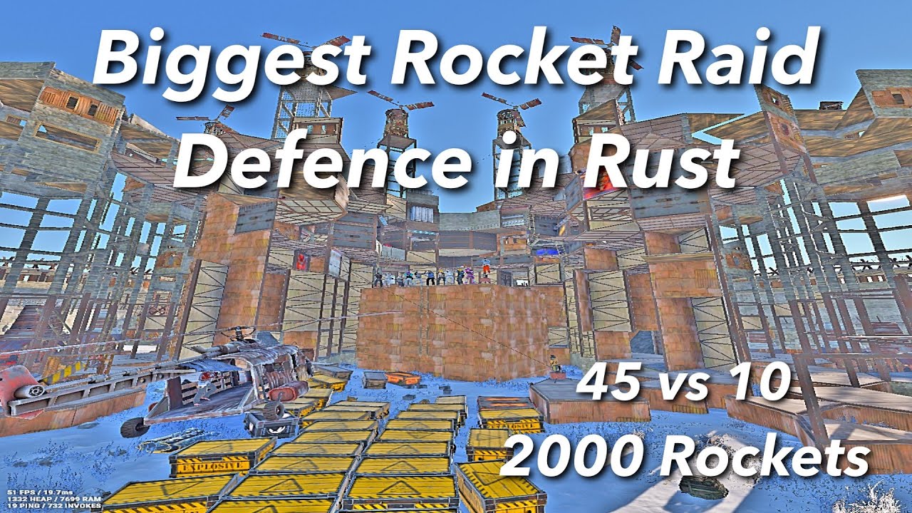 THE BIGGEST RAID DEFENSE IN RUST HISTORY | 45V10 | 2000 ROCKETS #ATM