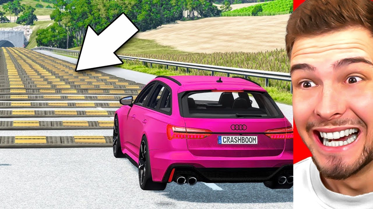WELCHES AUTO ÜBERLEBT DIE MEGA SPEEDBUMBS in BeamNG?!