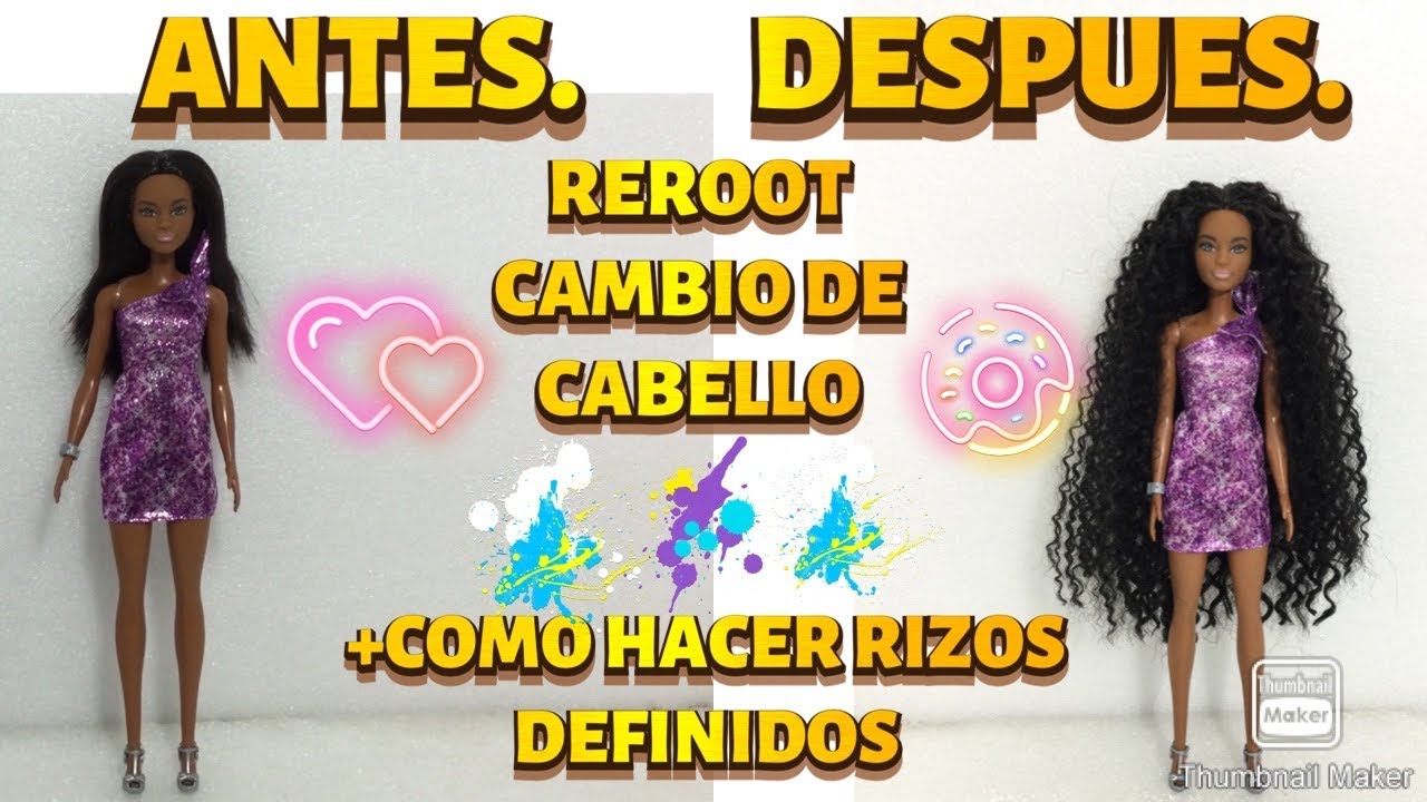 COMO CAMBIAR EL CABELLO A UNA BARBIE, COMO HACER RIZOS DEFINIDOS EN TUS MUÑECAS, CAMBIO DE LOOK.