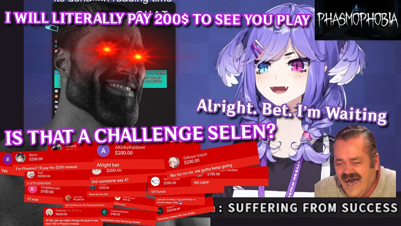 *GIGACHAD* DRAGOONS Bullies Selen Into Playing 17 GAMES OF PHASMOPHOBIA with SUPERCHATS NIJISANJI EN