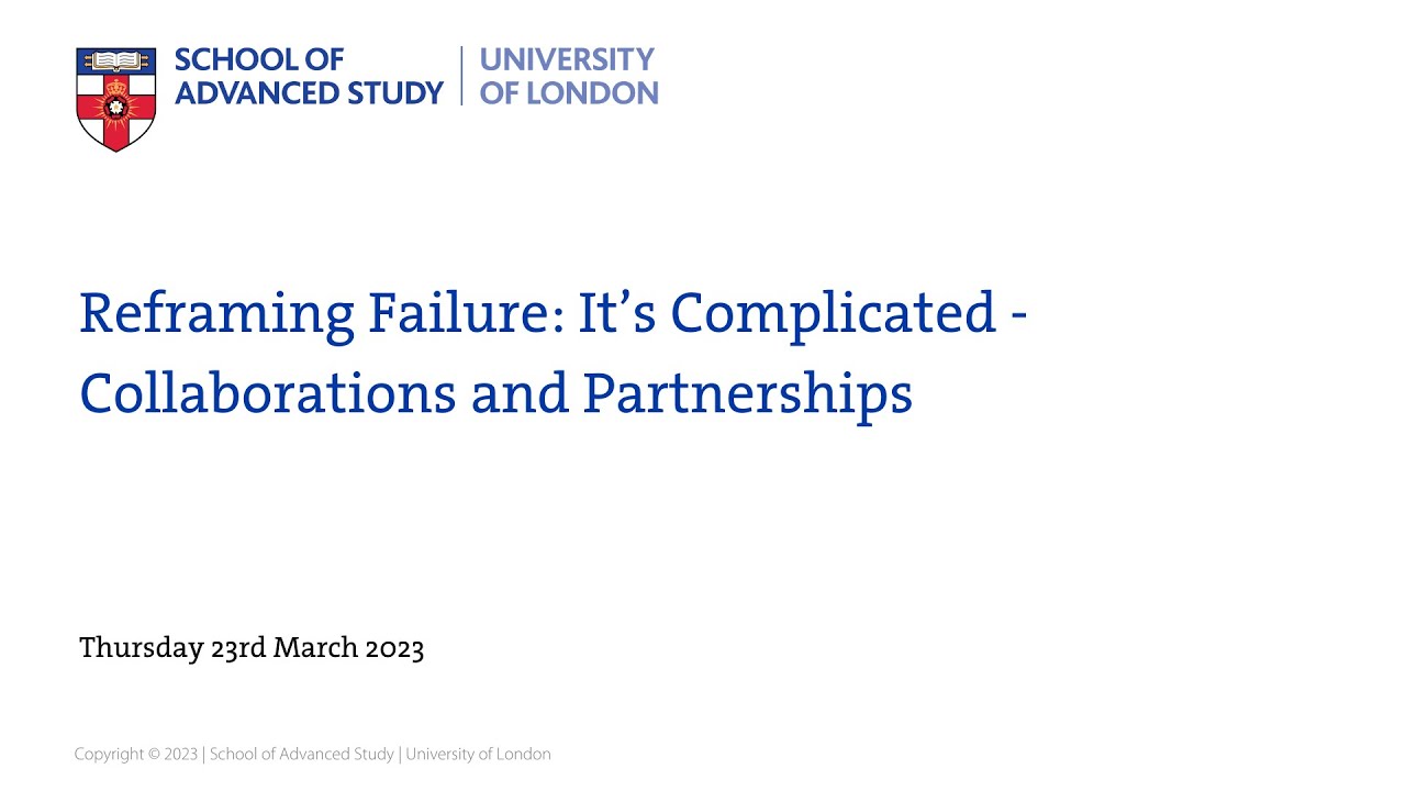 Reframing Failure:  It’s Complicated   Collaborations and Partnerships