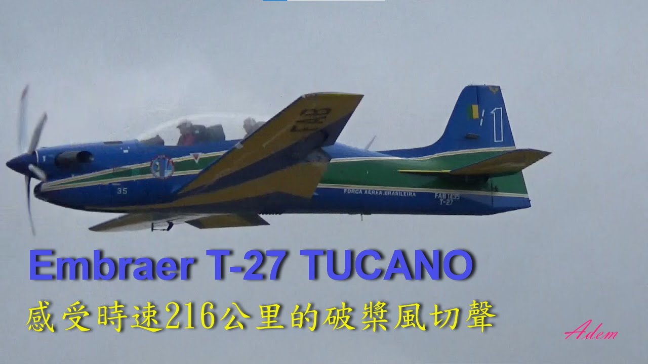 Embraer T-27 Tucano - 216 km/h pure howling sound!!!