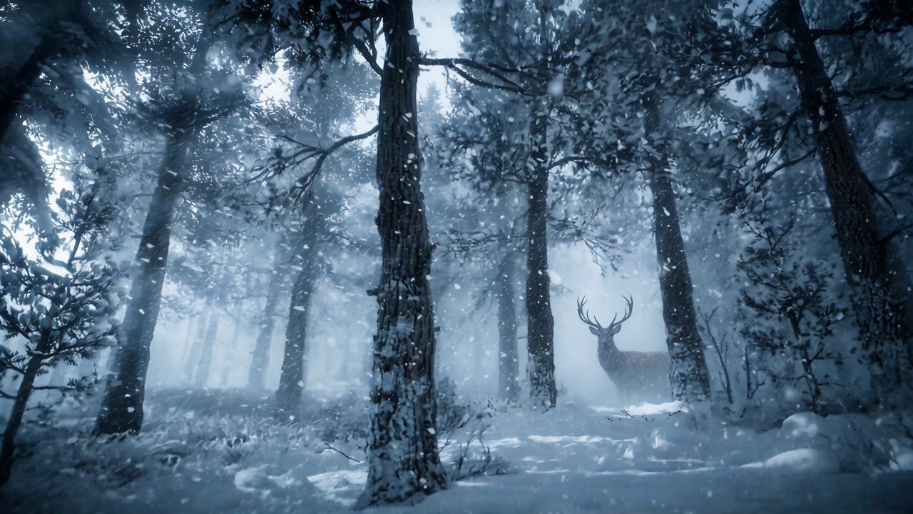 Cozy Blizzard in a Mysterious Forest ❄️ 10 Hours Winter Wind ASMR for Peaceful Sleep