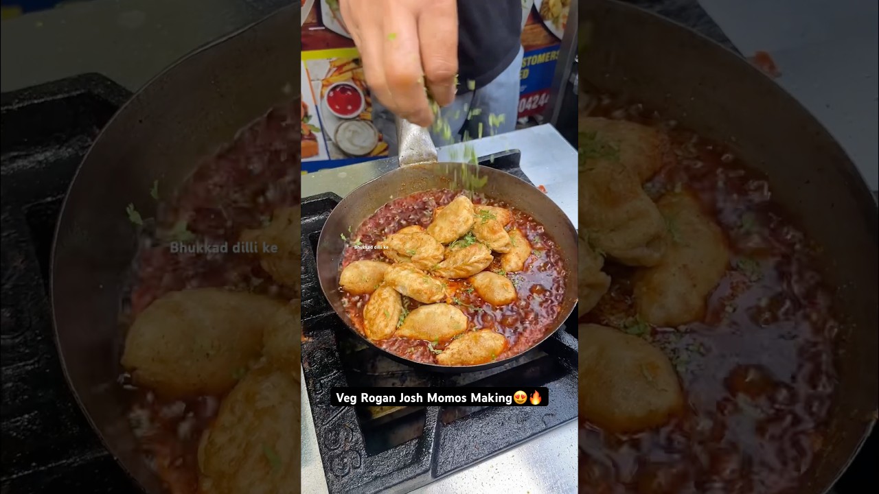 Veg Rogan Josh Momos Making😍🔥|| Indian Street Food