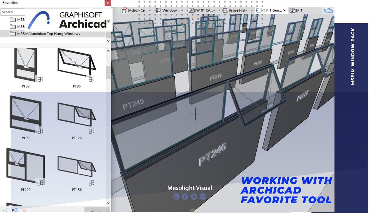 ArchiCAD Tutorial | Working with favorites- Window Pack II