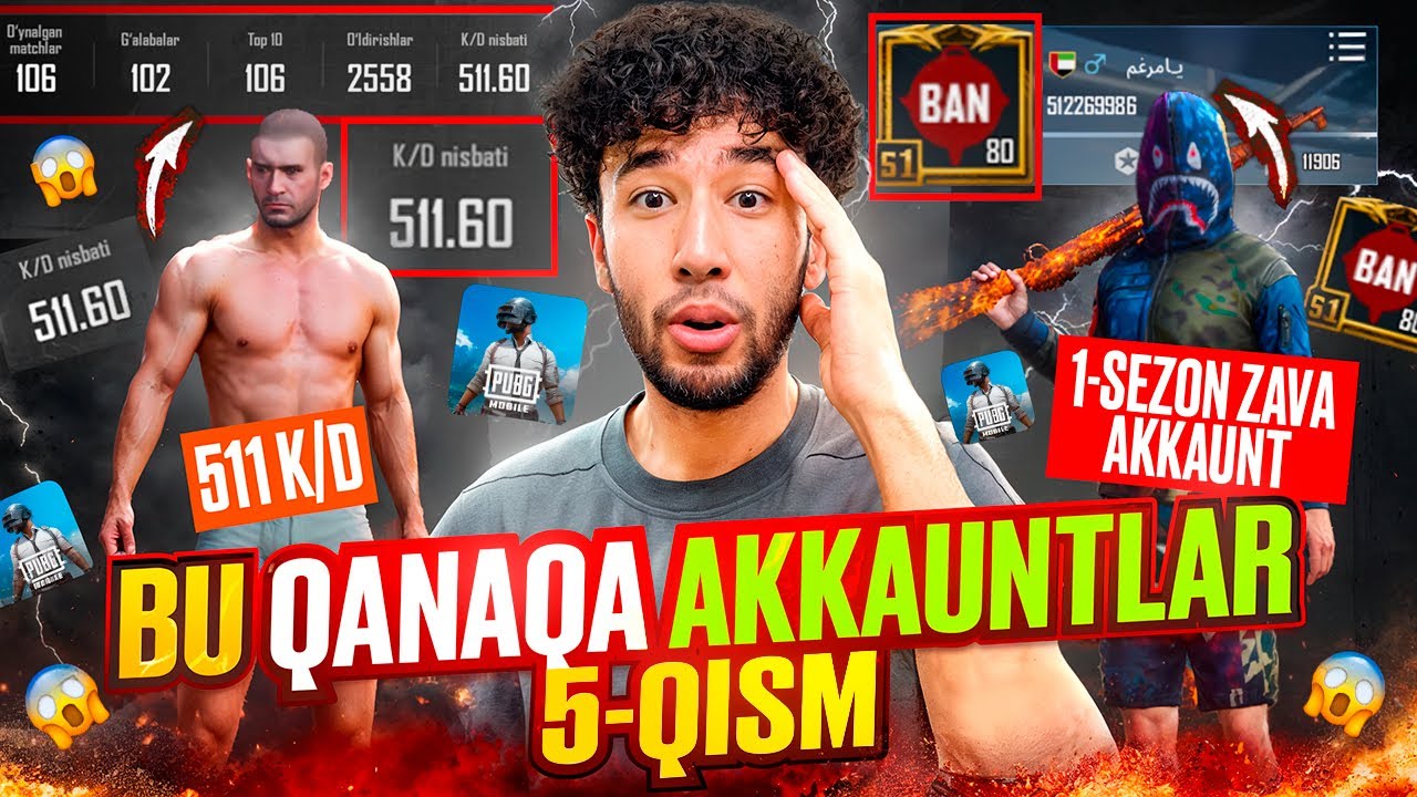 😱 ENG G’ALATI PUBG AKKAUNTLAR 5-QISM🔥 PUBG MOBILE !!!