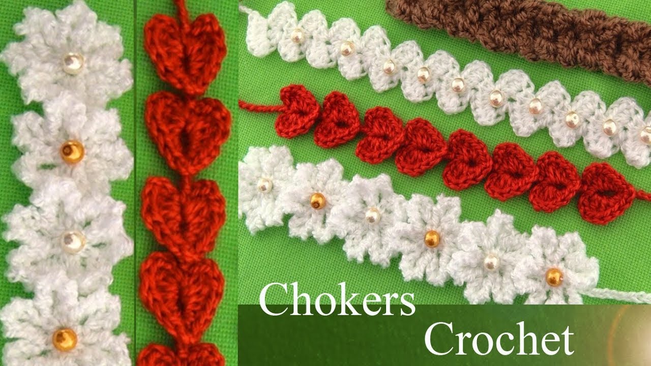 Chokers tejidos gargantillas diademas cintillos a Crochet tallermanualperu