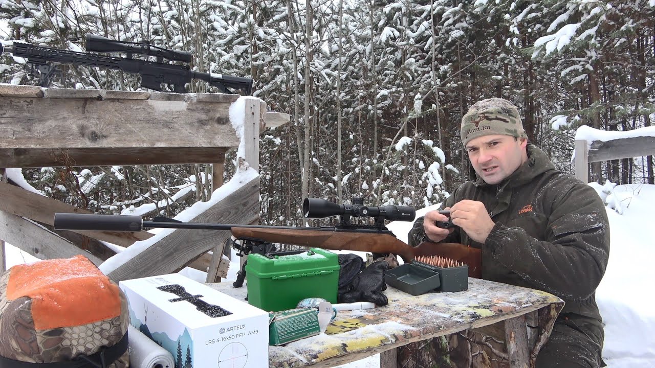 Shooting with the Los 145 V308 carbine at up to 220 meters. Artelv LRS 4-16x50FFP sight.