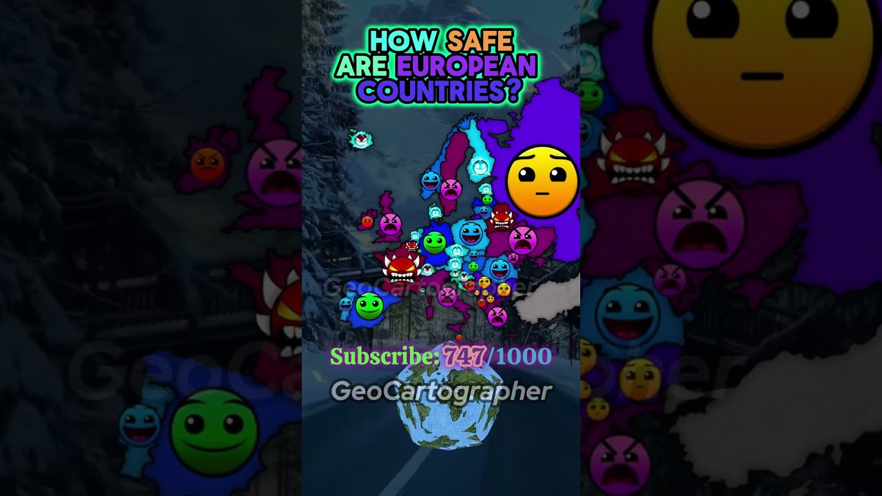 European Countries By Safety/Crime Rate #map #geography #europe #countries #interesting #learn