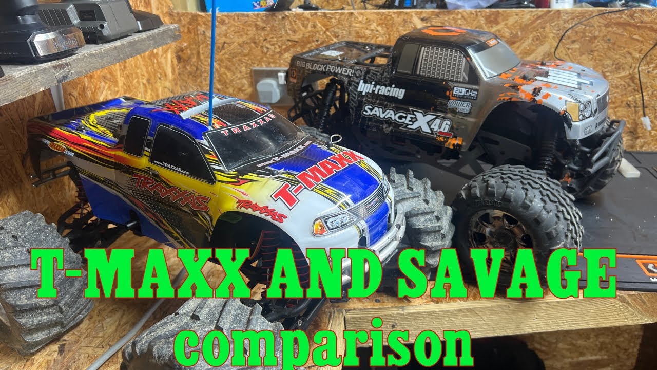 TRAXXAS T-MAXX AND HPI  SAVAGE side by side comparison 🏎️🏎️🚀🚀