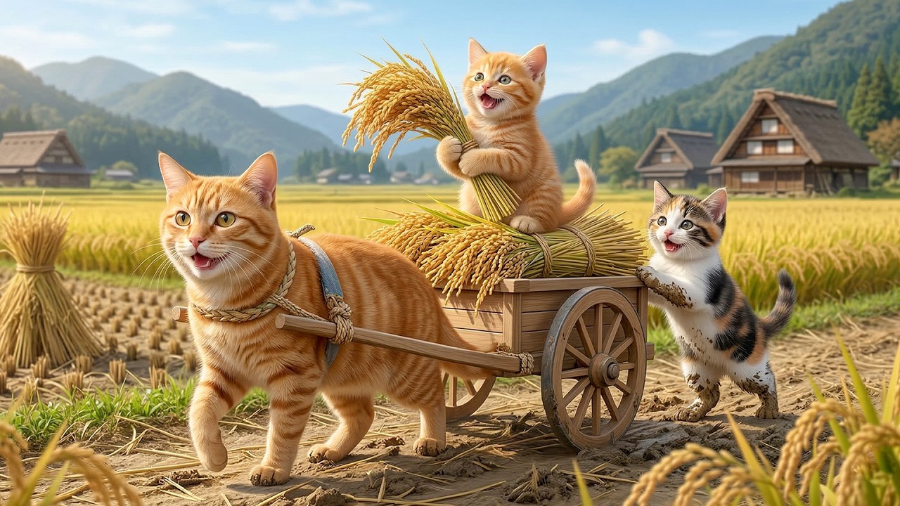 MooMoo & Ginger Learn How to Grow Rice with Mama Cat 🌾