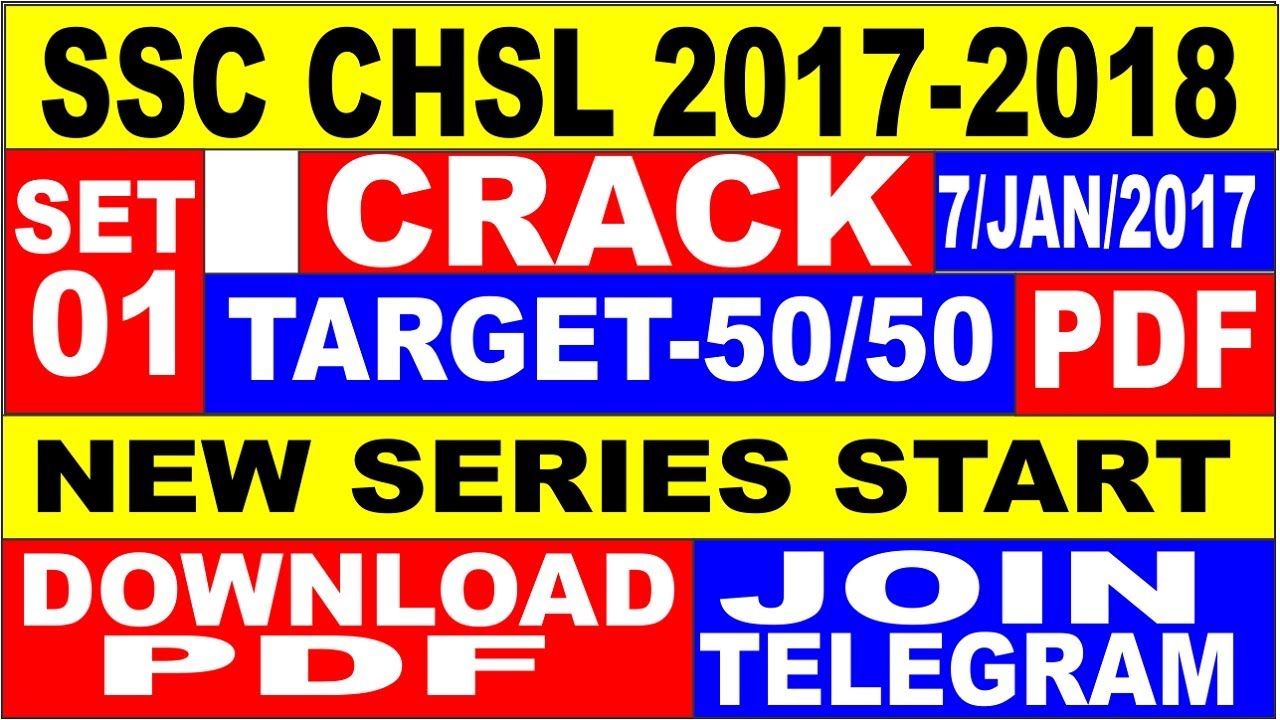 SSC CHSL 2017-2018[SET-1 PRACTICE PDF 7/JAN/2017 MORNING SHIFT]FOR SSC CHSL 2018|| SSC CGL|| SSC