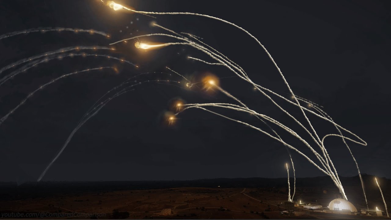 Iron Dome in Action! Overwhelmed - Massive Rocket Barrage - Military Simulation - ArmA 3