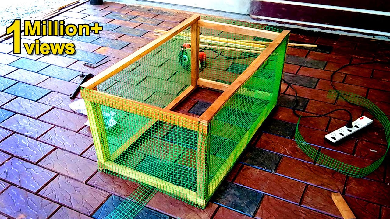 Easy Way To Make Mini Chicken Cage at Home Using Wood and Iron Net | Craft Village