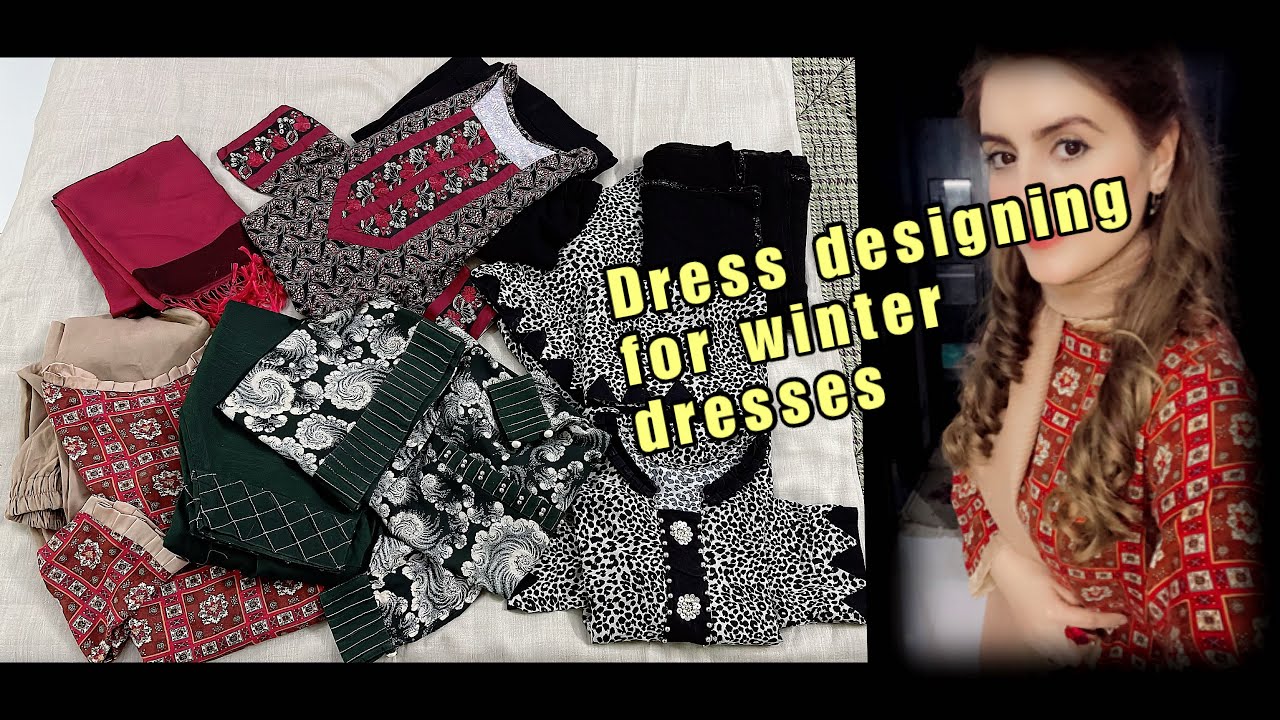Dress designing ideas for winter //creat beautiful designs on printed suits// Ayesha Rajput